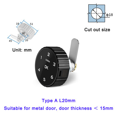 Pametna dodirna tipkovnica s digitalnom šifrom za zaključavanje ladice ormarića Ugrađena litijeva baterija