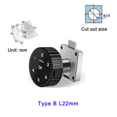 Pametna dodirna tipkovnica s digitalnom šifrom za zaključavanje ladice ormarića Ugrađena litijeva baterija