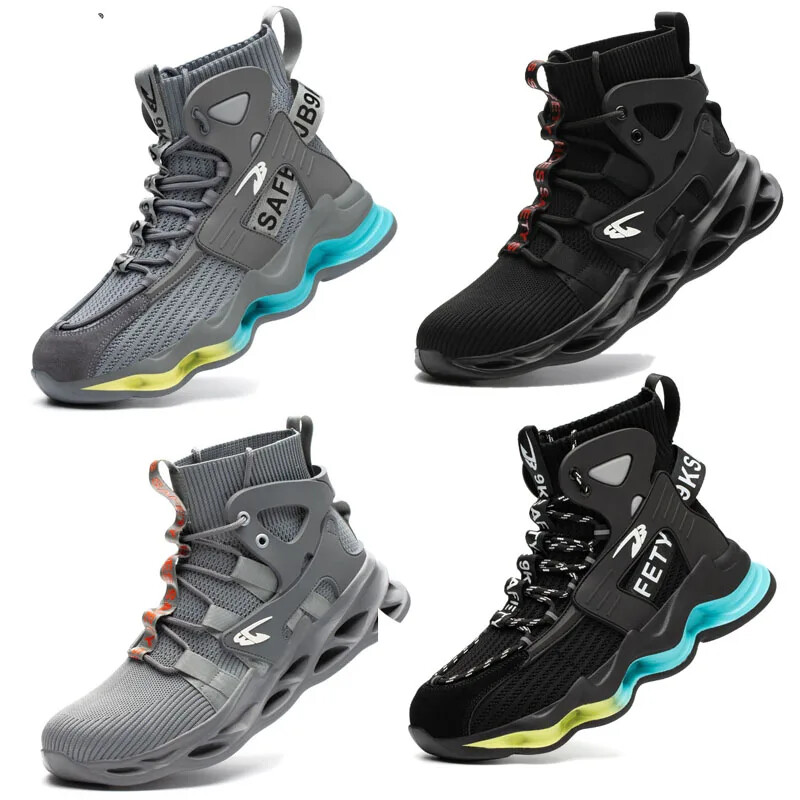 2024 m. nauji apsauginiai batai, nepramušami darbiniai sportbačiai, lengvi darbo batai, vyriški, plieniniai batai, apsauginiai batai, nesuardomi batai