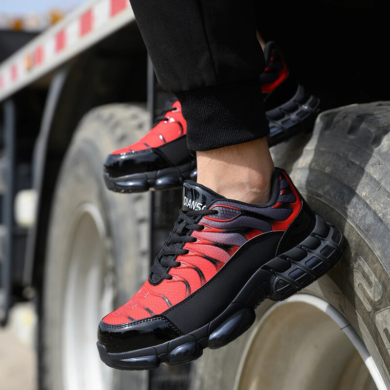 Uus fade Color Meeste terasest ninakork Tööjalatsid Torkekindlad Turvasaapad Katkematud Naiste Tossud Välisriided