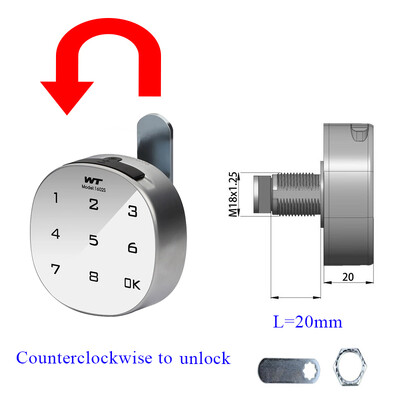 Viedā baltā elektroniskā 6/8 ciparu paroles mēles slēdzene, dzelzs kombinētā skapja slēdzene