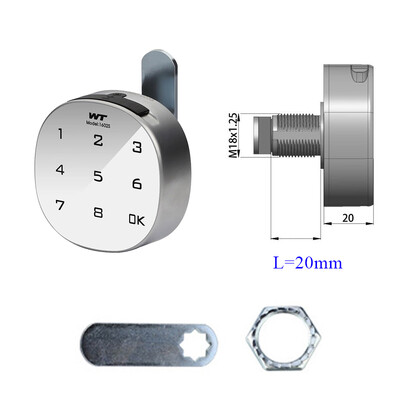 Viedā baltā elektroniskā 6/8 ciparu paroles mēles slēdzene, dzelzs kombinētā skapja slēdzene