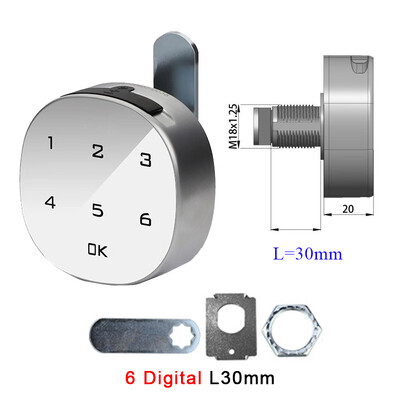 Viedā baltā elektroniskā 6/8 ciparu paroles mēles slēdzene, dzelzs kombinētā skapja slēdzene