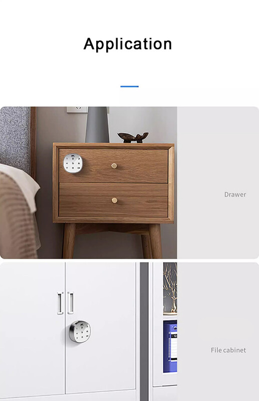 Viedā baltā elektroniskā 6/8 ciparu paroles mēles slēdzene, dzelzs kombinētā skapja slēdzene