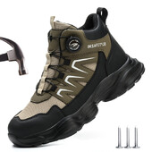 Pasukimo mygtukas Darbo saugos batai Vyriški Plieniniai darbo batai Apsauginiai nuo smūgių Apsauginiai vyriški apsauginiai batai 47 48 dydis