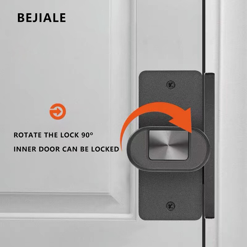 2023 Încuietoare invizibilă pentru ușă, fără fante, încuietoare pentru ușă pentru dormitor, pentru interior, casă, încuietoare universală pentru ușă din lemn, încuietoare ascunsă și ascunsă