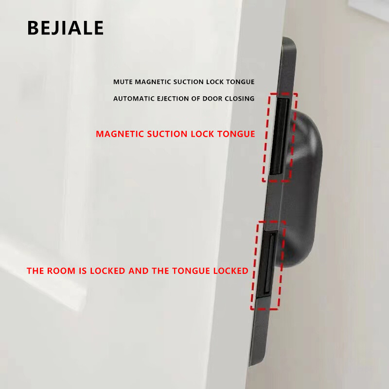 2023 Încuietoare invizibilă pentru ușă, fără fante, încuietoare pentru ușă pentru dormitor, pentru interior, casă, încuietoare universală pentru ușă din lemn, încuietoare ascunsă și ascunsă
