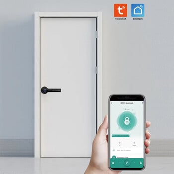 TYSH Tuya Smart Automatic Security Βιομετρική κλειδαριά λαβής δακτυλικών αποτυπωμάτων Cerradura Inteligente Lock Ηλεκτρονική έξυπνη κλειδαριά πόρτας