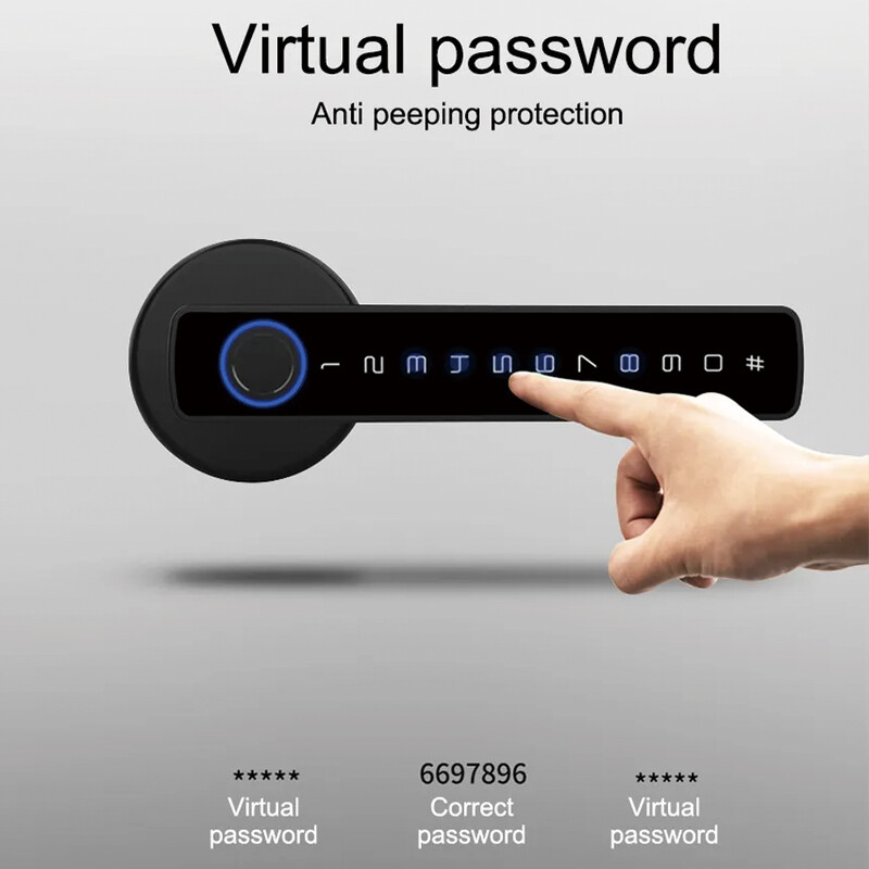 TYSH Tuya Smart automātiskā drošības biometriskā pirkstu nospiedumu roktura slēdzene Cerradura Inteligent Lock elektroniskā viedā durvju slēdzene