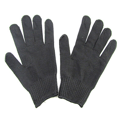 1 Poros savigynos pirštinės, apsaugančios nuo pjovimo, juodos plieninės vielos metalo tinklelio pirštinės virtuvės sodo rankų apsaugos darbo pirštinės