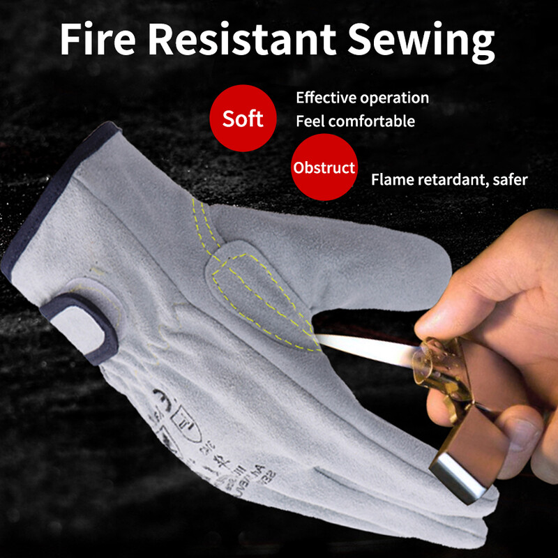 Keevituskindad Keevitaja Argoonkaarekeevitus Kulumiskindel Põletuskindel isolatsioon Torke kaitsekinnas Lühikesed paksud nahkkindad