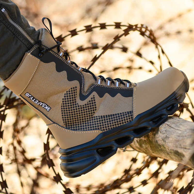 Plieniniai batai vyrams Darbiniai batai Nepramušami darbo saugos batai Patogūs darbo batai Vyriška avalynė Apsauginiai sportbačiai