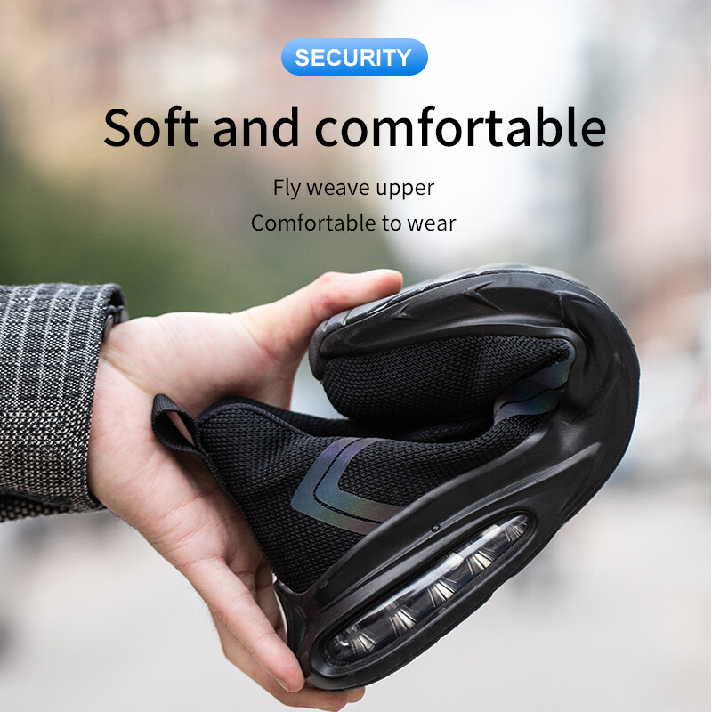 Apsauginiai batai Vyriški darbiniai batai Lengvi minkšto plieno pirštai Sportiniai batai Nemokamas pristatymas Pramoninis saugus teniso plieninis pirštų dangtelis