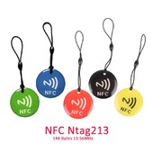 10 tk Ntag213 NFC sildimärk koos köiega RFID 13,56 MHz 144 baiti ISO14443A epoksiidkaart, läbimõõt 35 mm kõigile NFC-toega telefonidele