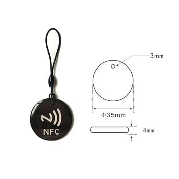 10pcs Ntag213 NFC Tag Lable Token With Rope RFID 13,56MHz 144 Bytes ISO14443A Epoxy Card 35mm Diameter for All Enabled NFC Phone