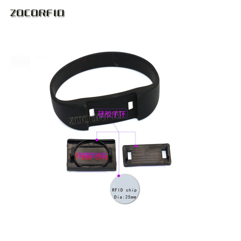 Nuimama RFID išmanioji apyrankė silikoninė elektroninė apyrankės apyrankė Naudokite 25 mm etiketę