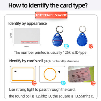 Ελληνικά 10 Συχνότητα RFID Reader Writer Copier Duplicator IC/ID με καλώδιο USB για κάρτες 125Khz 13,56Mhz Οθόνη LCD