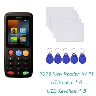 Нов Rfid четец на смарт карти X7 125khz Badge Copier 13.56mhz Nfc декодер Дубликатор Ic Id Chip Tag Clone Ntag213 215 Key Writer