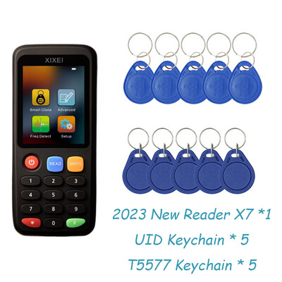 Нов Rfid четец на смарт карти X7 125khz Badge Copier 13.56mhz Nfc декодер Дубликатор Ic Id Chip Tag Clone Ntag213 215 Key Writer