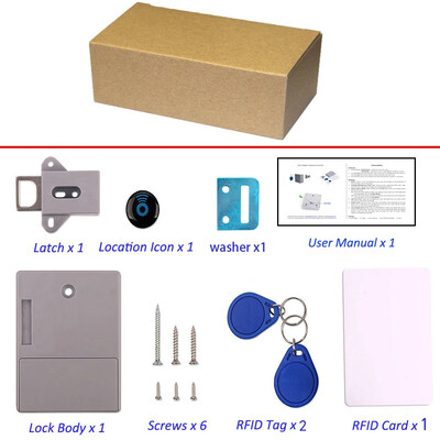 125KHZ võtmeta pühkimiskaardi võtmehoidja induktsioon peidetud nähtamatu nutikas elektrooniline RFID kapi sahtli lukk