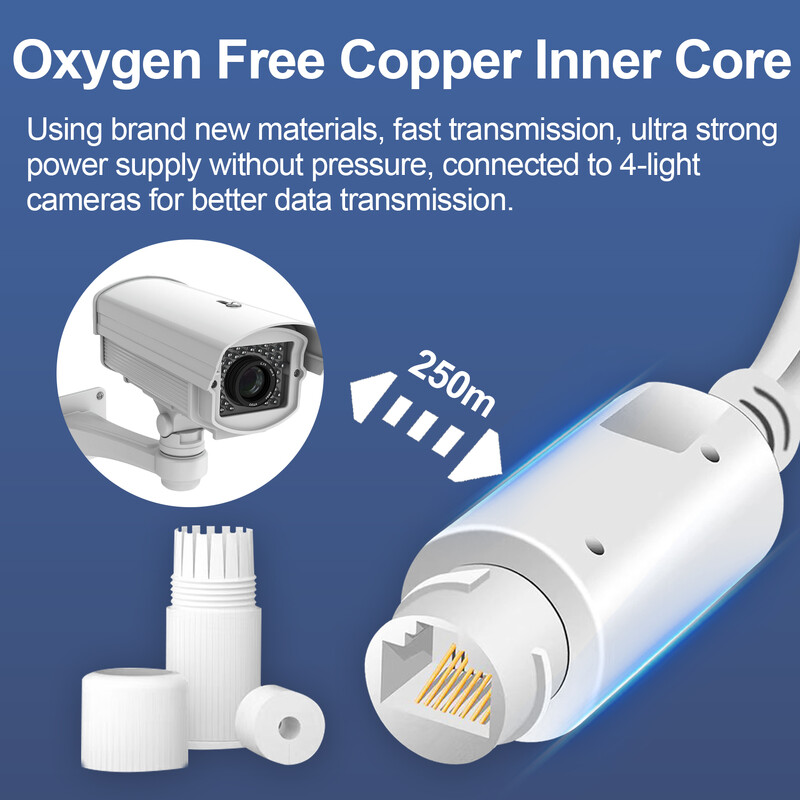 48V na 12V POE Splitter Vodootporni adapter Aktivni DC Adaptivni separator Modul napajanja Injektor za 100M IP kameru 1.2A