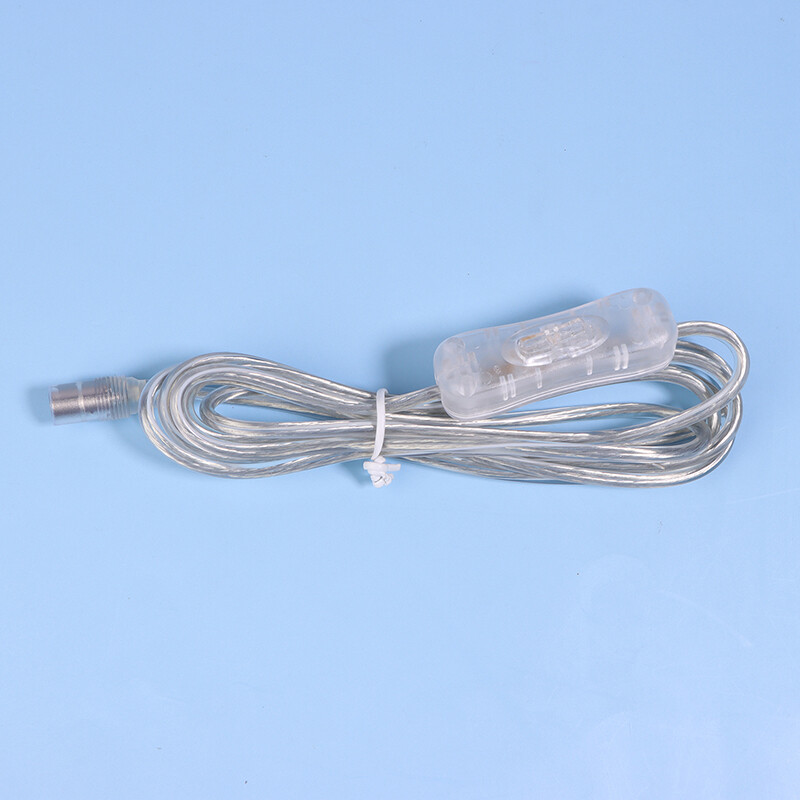 2M 22AWG DC 5,5 mm x 2,1 mm 12 V kabelio lizdas 304 jungiklio mygtuko jungties prailginimo maitinimo laidas, skirtas LED juostiniam apšvietimui