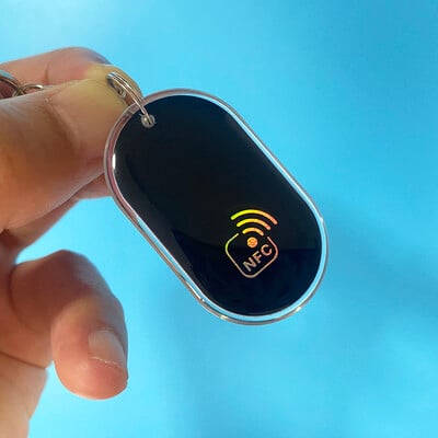 10 gab epoksīda NFC Ntag213 atslēgas birka ISO14443A 13,56 MHz RFID NFC viedkartes atslēgu piekariņš sociālo mediju koplietošanai.