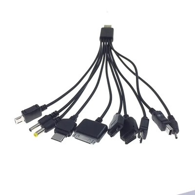10-ühes Multifunktsionaalne USB-kaabel Laadija USB-adapter Andmejuhe telefoni jaoks Sülearvuti kaablid Andmeedastuskaabel Universaalne