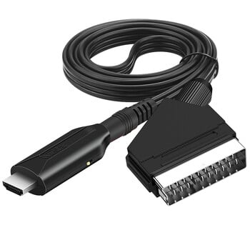 Μετατροπέας SCART σε HDMI με καλώδιο, Scart σε έξοδο HDMI HD 720P/1080P Μετατροπέας μετατροπέα ήχου βίντεο για HDTV DVD