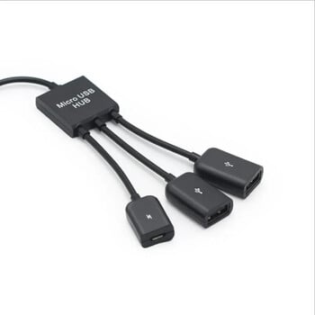 Το νεότερο 3 σε 1 Micro USB Τύπος C HUB Αρσενικό σε θηλυκό Διπλό καλώδιο προσαρμογέα USB 2.0 κεντρικού υπολογιστή OTG για υπολογιστή Smartphone Tablet 3 θύρα