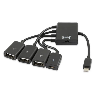 Uusim 3-ühes C-tüüpi mikro-USB jaotur, isasest naisest topelt-USB 2.0 hosti OTG-adapteri kaabel nutitelefoni arvuti tahvelarvuti 3-pordiga