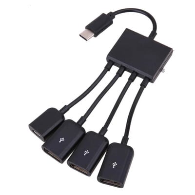 Uusim 3-ühes C-tüüpi mikro-USB jaotur, isasest naisest topelt-USB 2.0 hosti OTG-adapteri kaabel nutitelefoni arvuti tahvelarvuti 3-pordiga