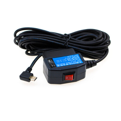 Izlaz 5V 3A Mini Micro 5PIN USB priključci Automobilski OBD adapter za cigarete Kutija za upaljač s 3,5 m kabelom prekidača za punjenje nadzorne kamere