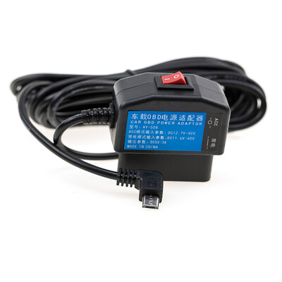 Izlaz 5V 3A Mini Micro 5PIN USB priključci Automobilski OBD adapter za cigarete Kutija za upaljač s 3,5 m kabelom prekidača za punjenje nadzorne kamere