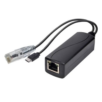 Gigabit PoE Splitter 1000m 48V to 5V 2,4 A PoE Separator TYPE-C/DC5521/Micro USB Power Plug Widely Application Splitter