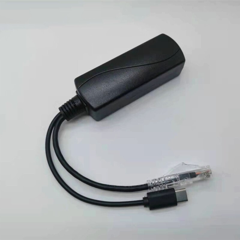 Gigabit PoE sadalītājs 1000 m 48 V līdz 5 V 2,4 A PoE atdalītājs, TIPA-C/DC5521/Micro USB barošanas spraudnis, plaši lietojams lietojumprogrammu sadalītājs