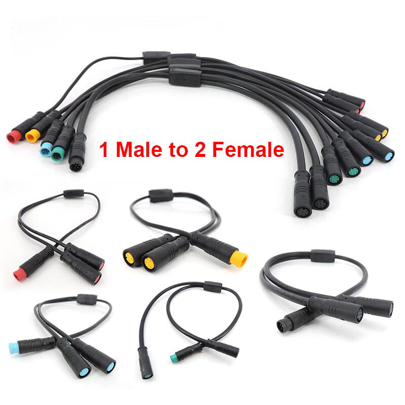 Ūdensnecaurlaidīgs Y sadalītājs E-velosipēds m8 2/3/4/5/6 tapa 1 vīrišķais līdz 2 virzienu vadu vads savienotājs sensora kabelim Bremžu elektromotors