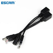 ESCAM POE kabel Pasivno napajanje preko Etherneta Adapterski kabel POE Splitter Injektor Modul napajanja 12-48v za IP kameru