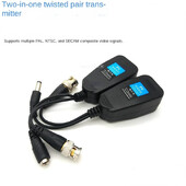 1 par (2 kom) pasivnih CCTV koaksijalnih BNC Power Video Balun primopredajnih konektora na RJ45 BNC muški za CCTV video kameru