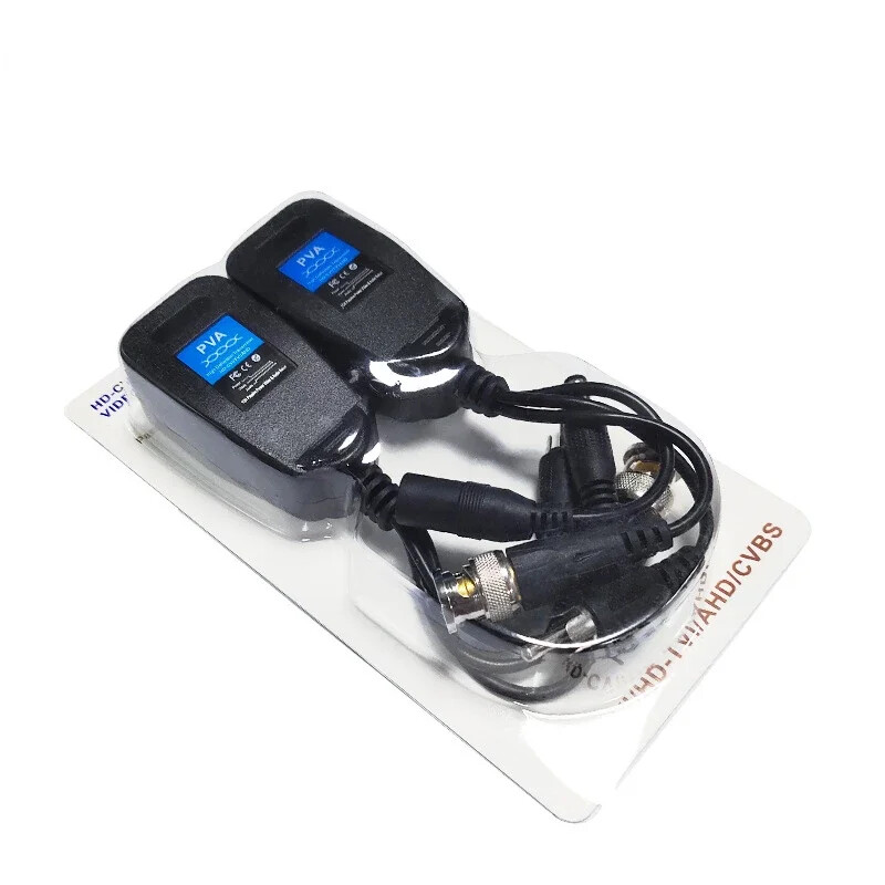 1 pāris (2 gab.) Pasīvie videonovērošanas koaksiālie BNC jaudas video balun raiduztvērēja savienotāji ar RJ45 BNC vītni videonovērošanas videokamerai