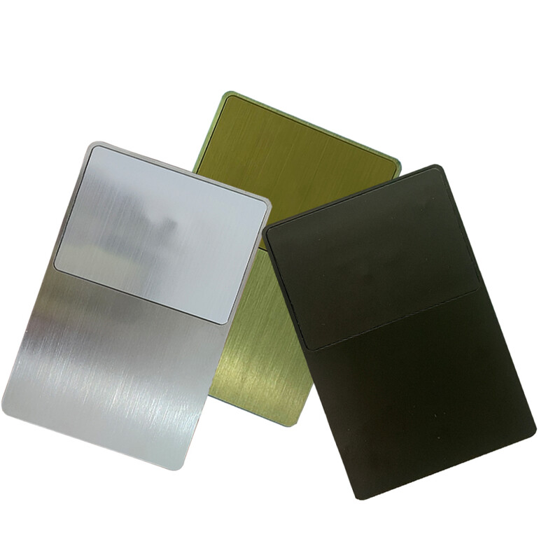 1 vnt Premium Custom 13,56MHZ 504 baitų nerūdijančio plieno bekontaktė išmanioji NFC vizitinė kortelė, kurią galima spausdinti iš abiejų pusių