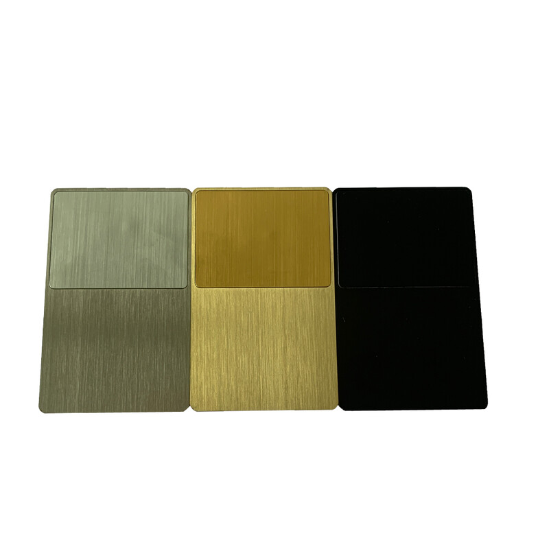 1 vnt Premium Custom 13,56MHZ 504 baitų nerūdijančio plieno bekontaktė išmanioji NFC vizitinė kortelė, kurią galima spausdinti iš abiejų pusių