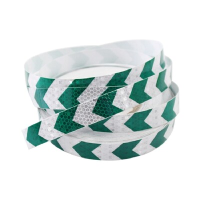 25 mm * 5 m nool helkur turvateip valge roheline hea nähtavusega oht Ettevaatust Hoiatus Nähtavus Riba helkuri autokleebis