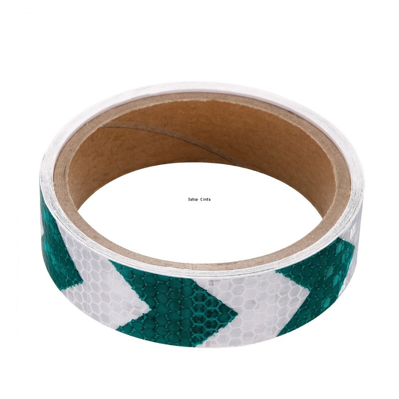 25 mm * 5 m nool helkur turvateip valge roheline hea nähtavusega oht Ettevaatust Hoiatus Nähtavus Riba helkuri autokleebis