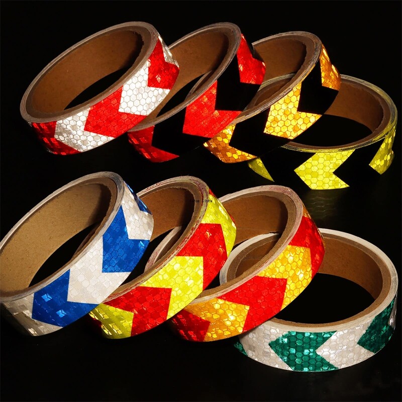 25 mm * 5 m nool helkur turvateip valge roheline hea nähtavusega oht Ettevaatust Hoiatus Nähtavus Riba helkuri autokleebis