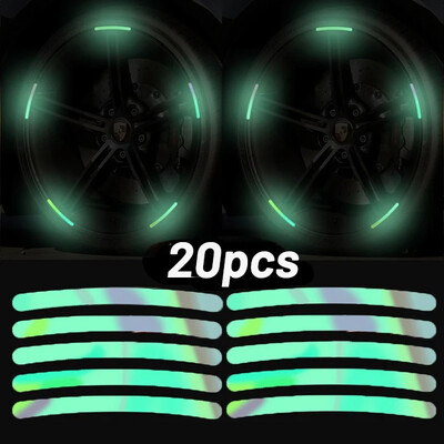 Лазерна главина на колелото Светлоотражателен стикер Автомобил Мотоциклет Предупреждение Декорация Светлоотразителна лента Флуоресцентна защитна светлоотразителна лента