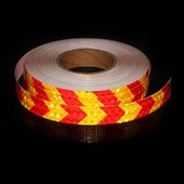 1 инч * 17 фута Arrow Bicyle Светлоотразителни стикери Жълти червени Водоустойчиви предпазни ленти Самозалепваща се рефлекторна лента за кола