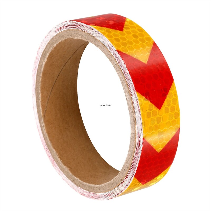 1 инч * 17 фута Arrow Bicyle Светлоотразителни стикери Жълти червени Водоустойчиви предпазни ленти Самозалепваща се рефлекторна лента за кола