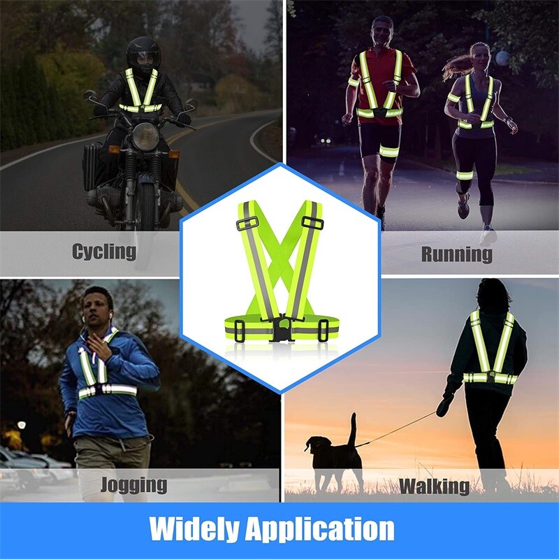 Регулируеми предпазни жилетки Нощно ходене Светлоотразителна жилетка Олекотени предпазни колани за колоездене Водоустойчива екипировка за бягане