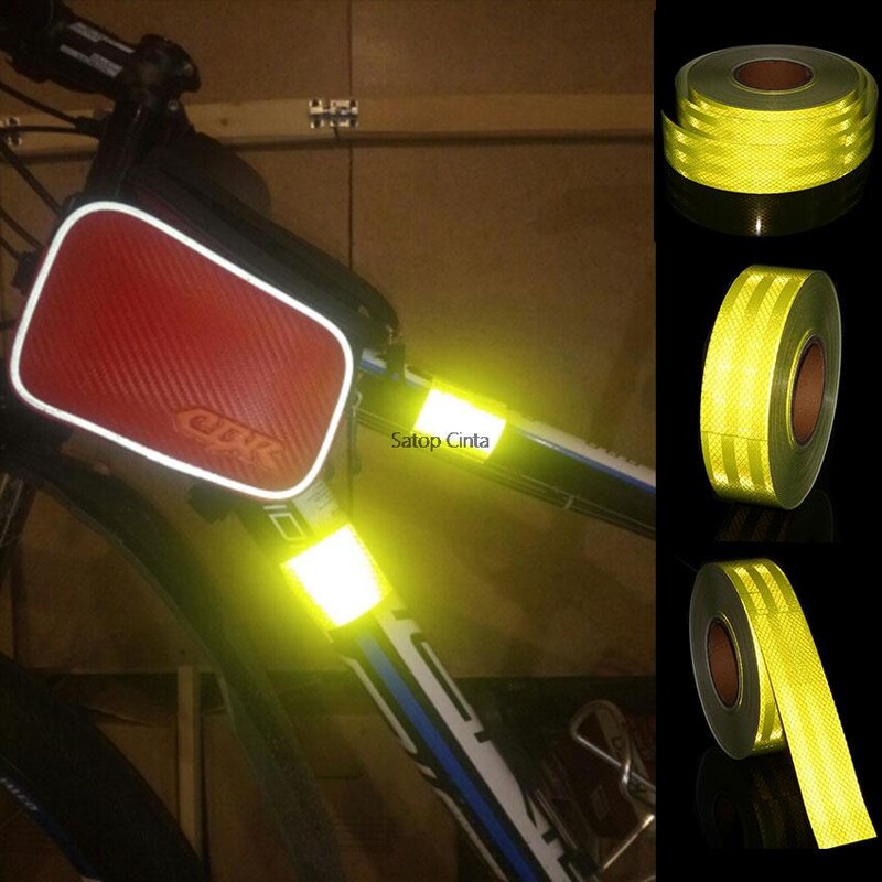 5CMx3M Sigurnosna oznaka Reflektirajuća traka Naljepnice za okvir bicikla Samoljepljiva folija upozorenja Fluorescentna žuta reflektorska traka za automobil